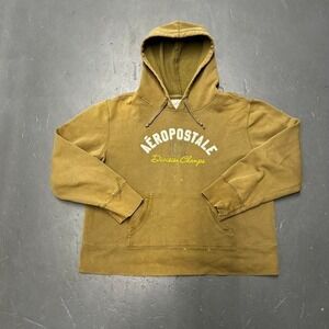 Women's Y2K Aeropostale earth tone olive green faded graphic hoodie